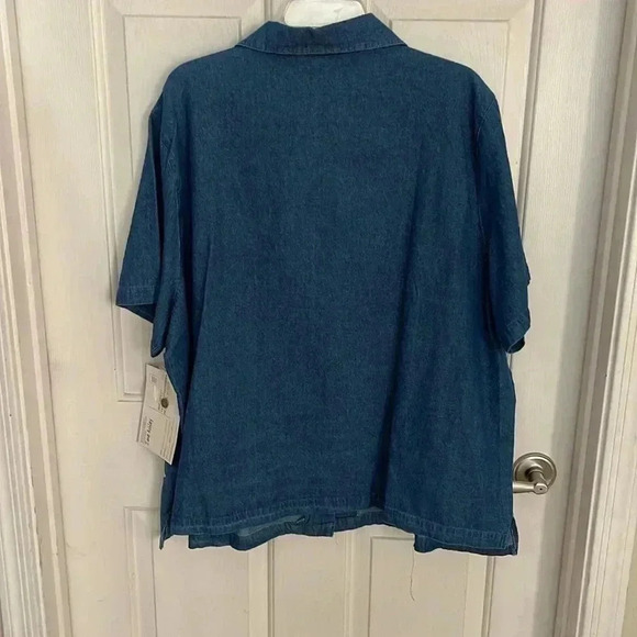 VTG NWT Jane Ashley Woman Sz 2X Denim Shirt 100%Cotton - Picture 5 of 5